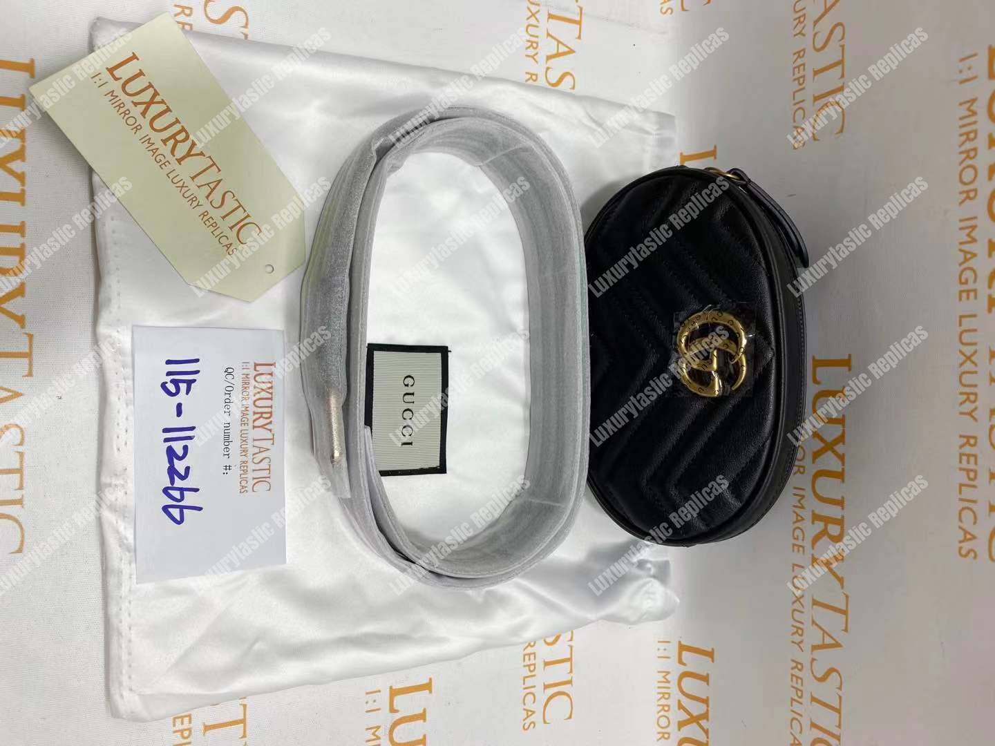 G*u*i gg marmont matelassé leather belt bag black