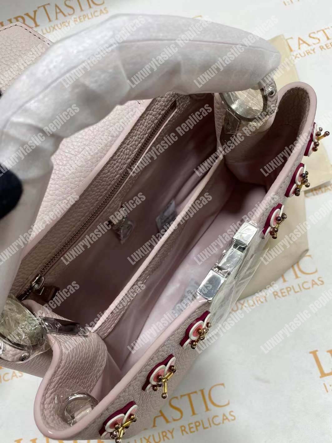 LV Capucines BB Taurillon Leather Rose Ballerine