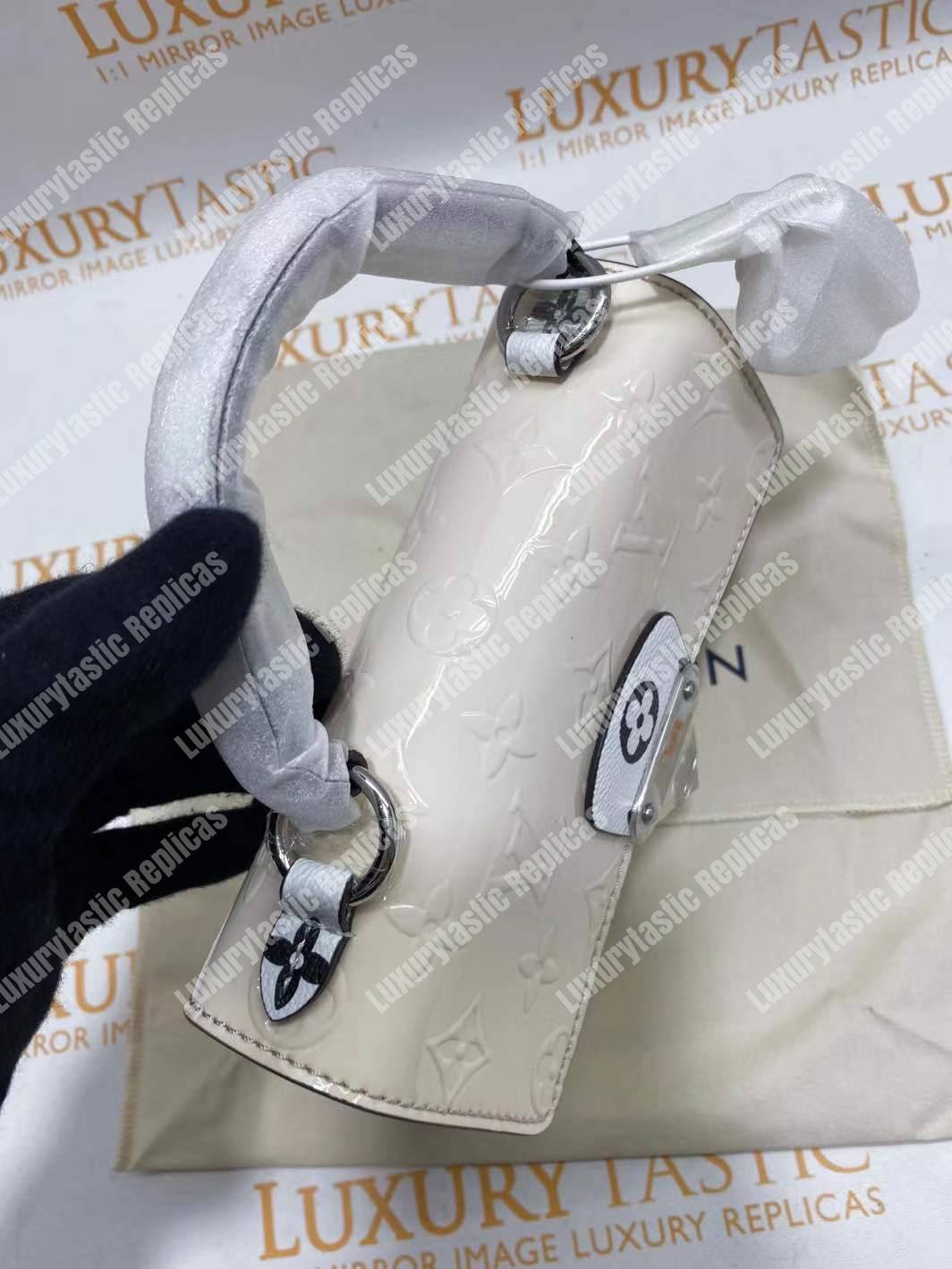 LV Spring Street Monogram Vernis Creme Beige