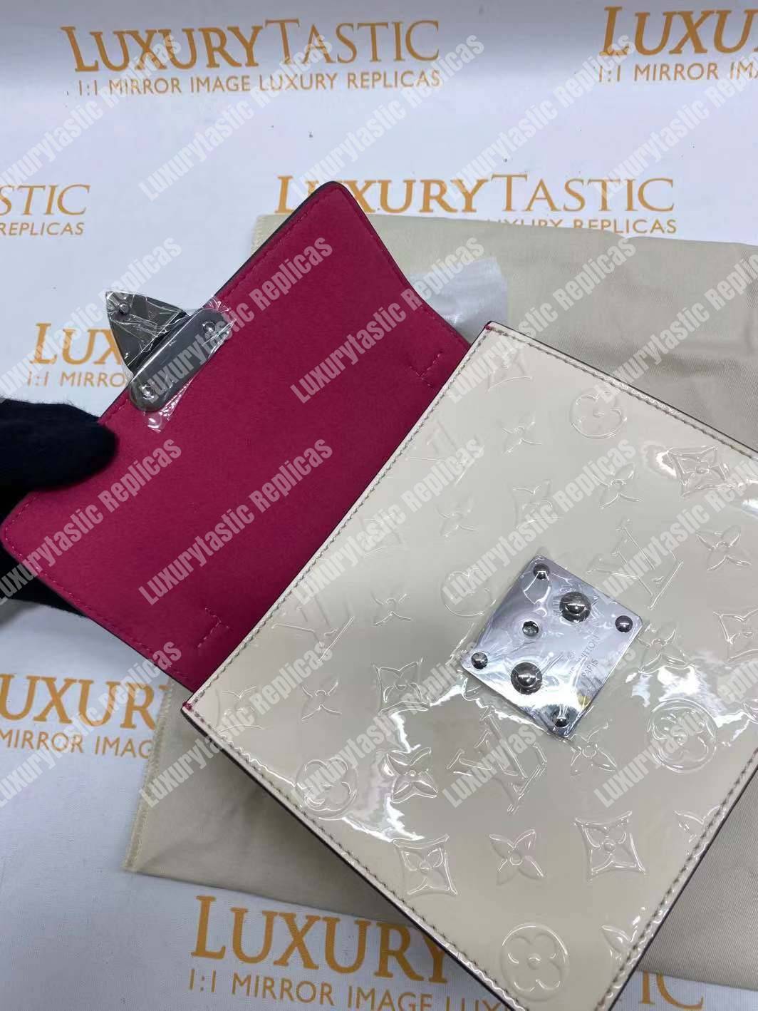 LV Spring Street Monogram Vernis Creme Beige