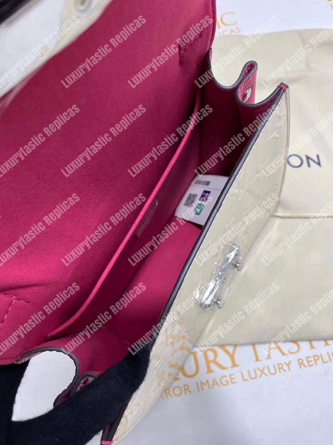 LV Spring Street Monogram Vernis Creme Beige
