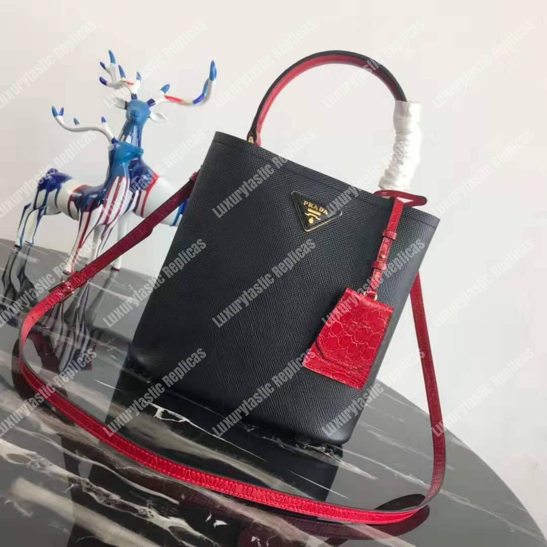 Pra*a panier medium bag black/red