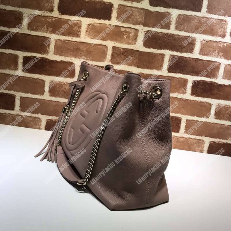 G*u*i soho shoulder bag chain strap medium neutral beige