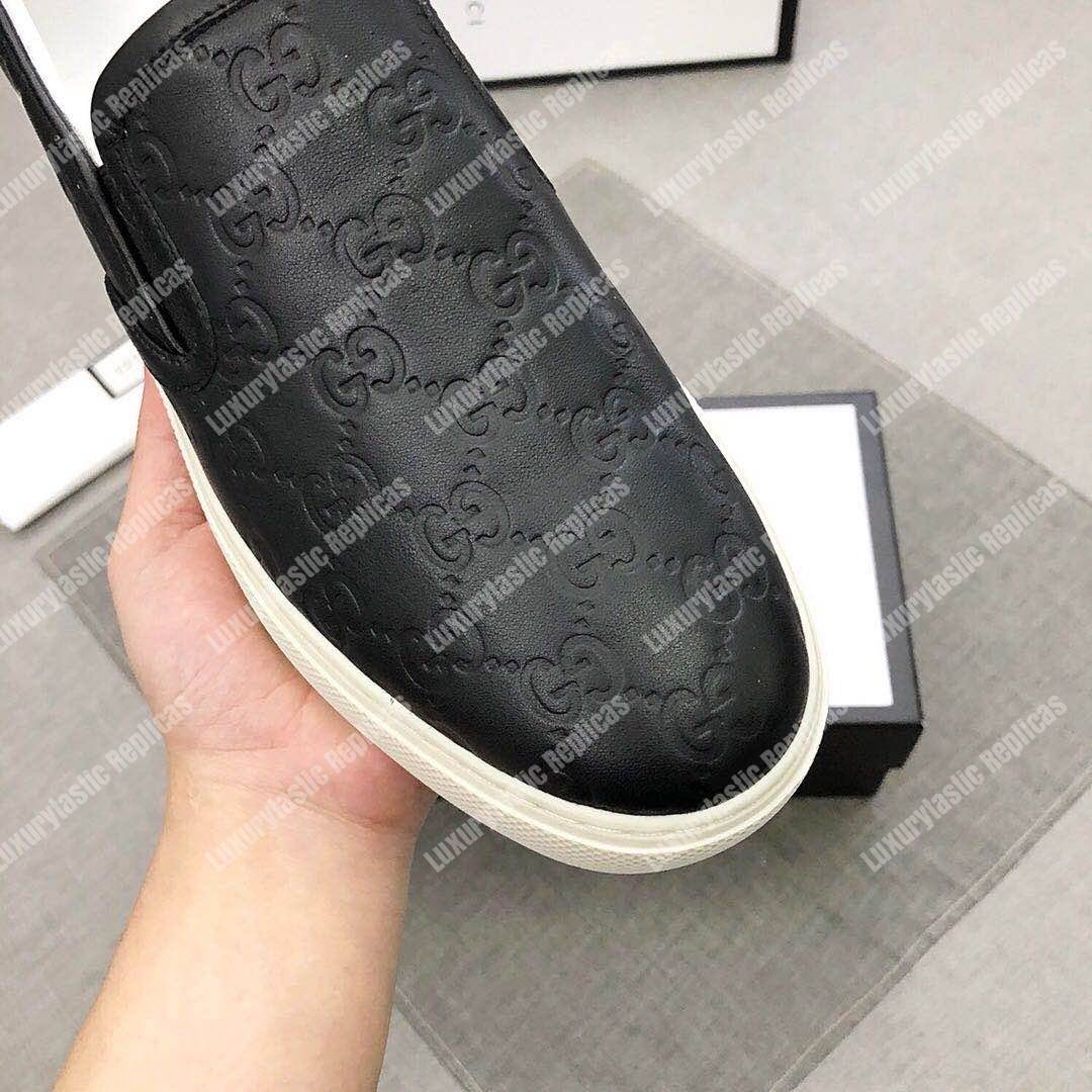G*u*i mens signature slip-on sneaker black
