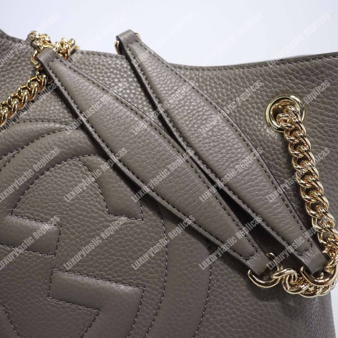 G*u*i soho shoulder bag chain strap medium grey