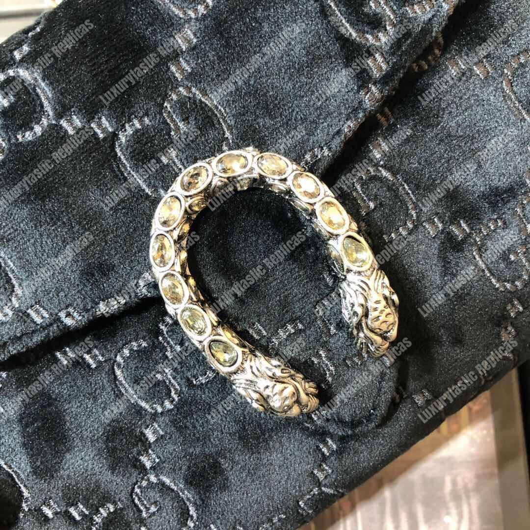G*u*i dionysus gg velvet mini chain wallet black velvet