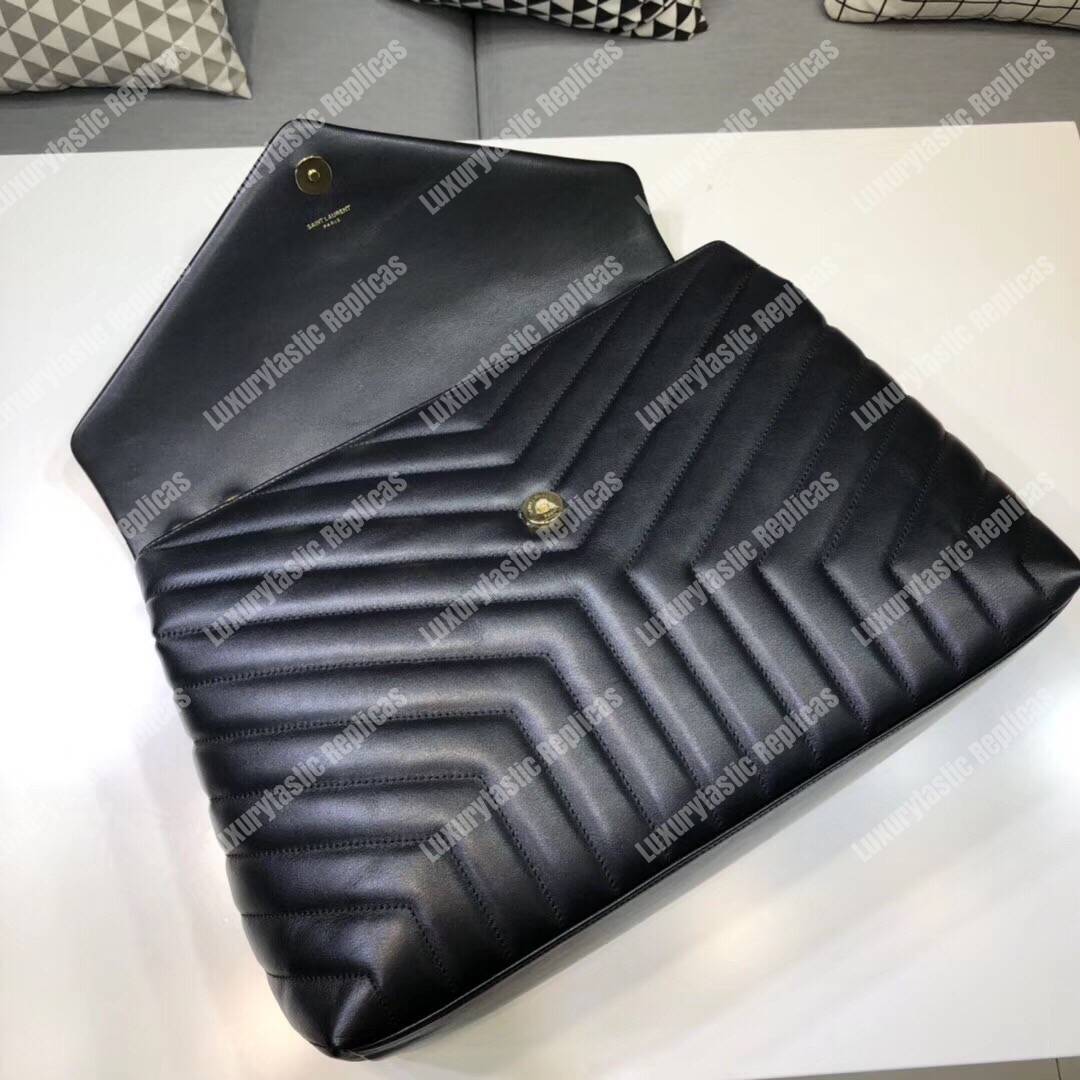 Saint Laurent Loulou Large In “Y” Matelassé Leather Black