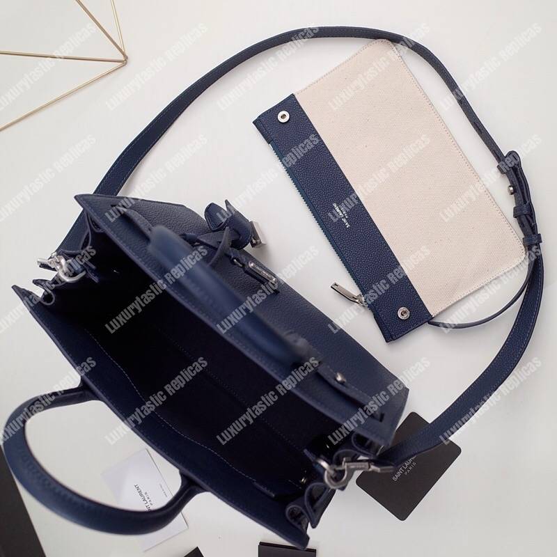 Saint Laurent Sac De Jour Baby Grained Leather Blue