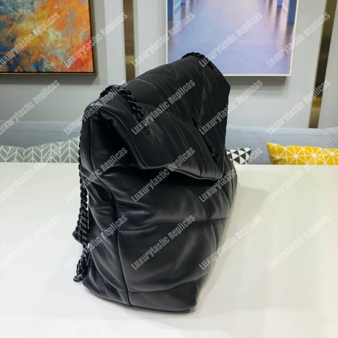 Saint Laurent Loulou Puffer Medium Bag In Quilted Lambskin Black