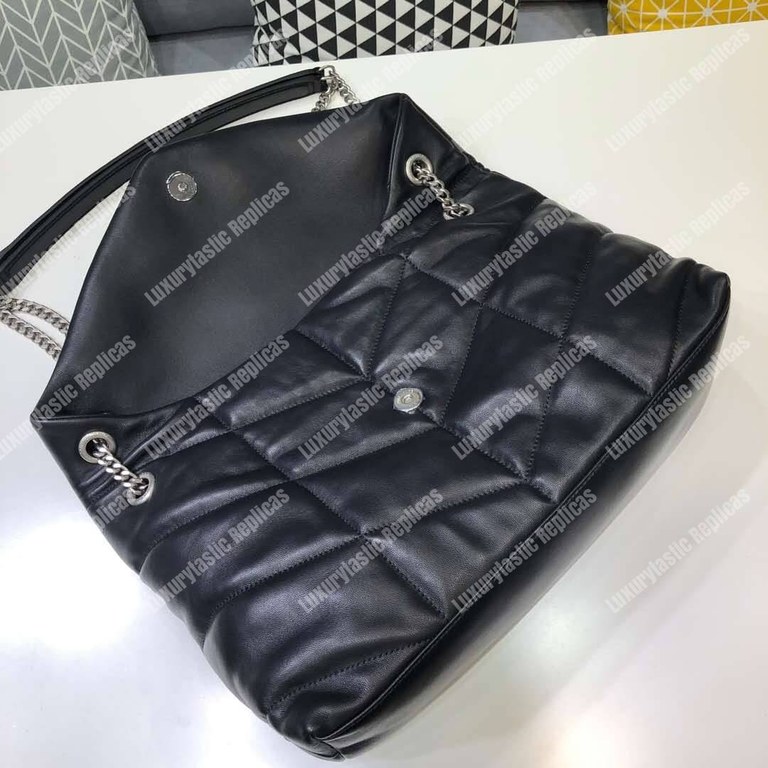 Saint Laurent Loulou Puffer Medium Bag In Quilted Lambskin Black