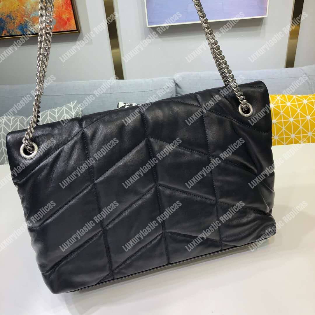 Saint Laurent Loulou Puffer Medium Bag In Quilted Lambskin Black