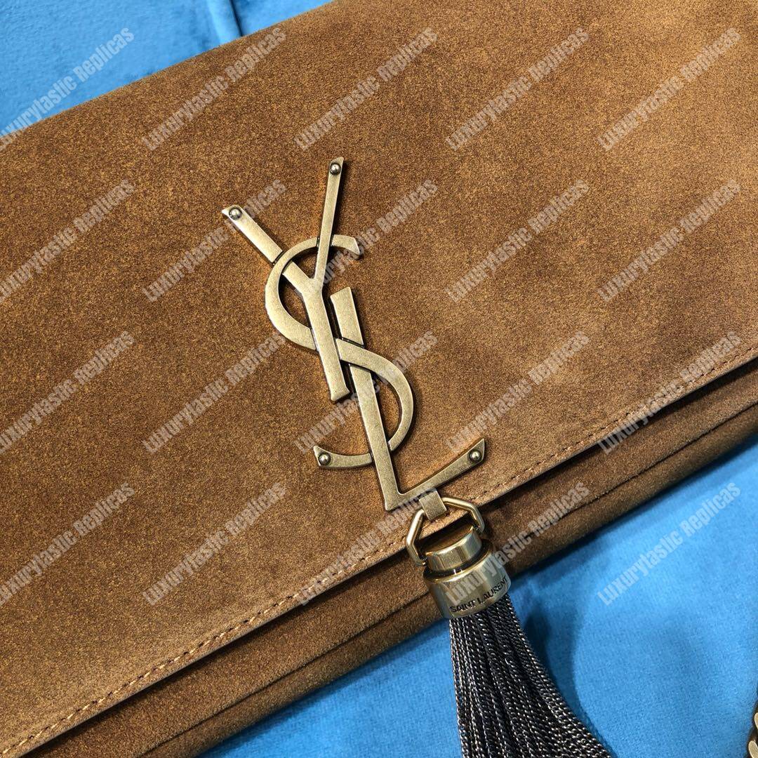 Saint Laurent Kate 99 With Tassel In Suede Cinnamon