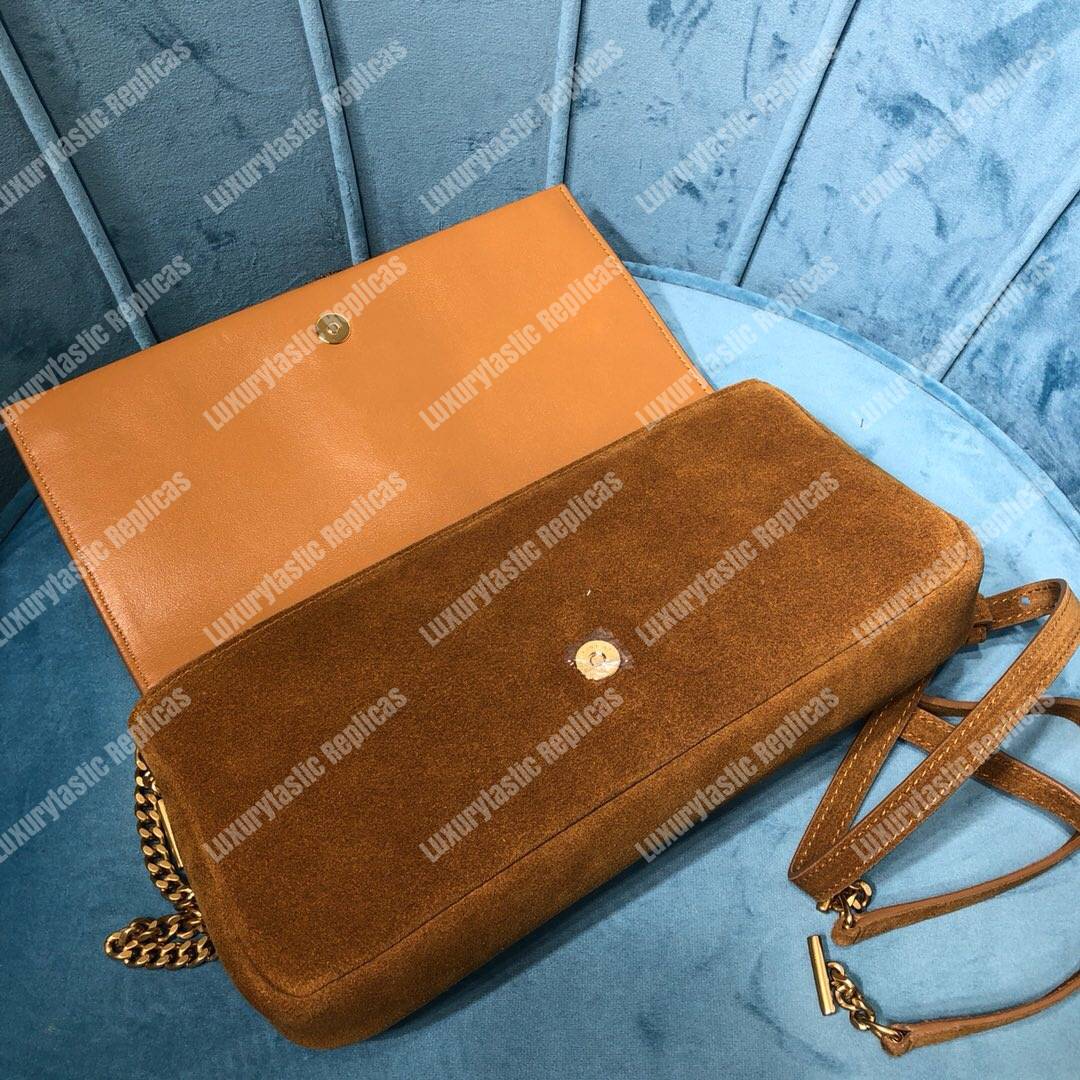 Saint Laurent Kate 99 With Tassel In Suede Cinnamon