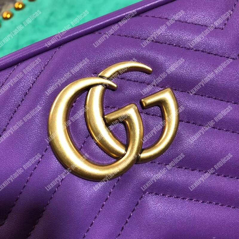 G*u*i gg marmont small matelassé shoulder bag purple