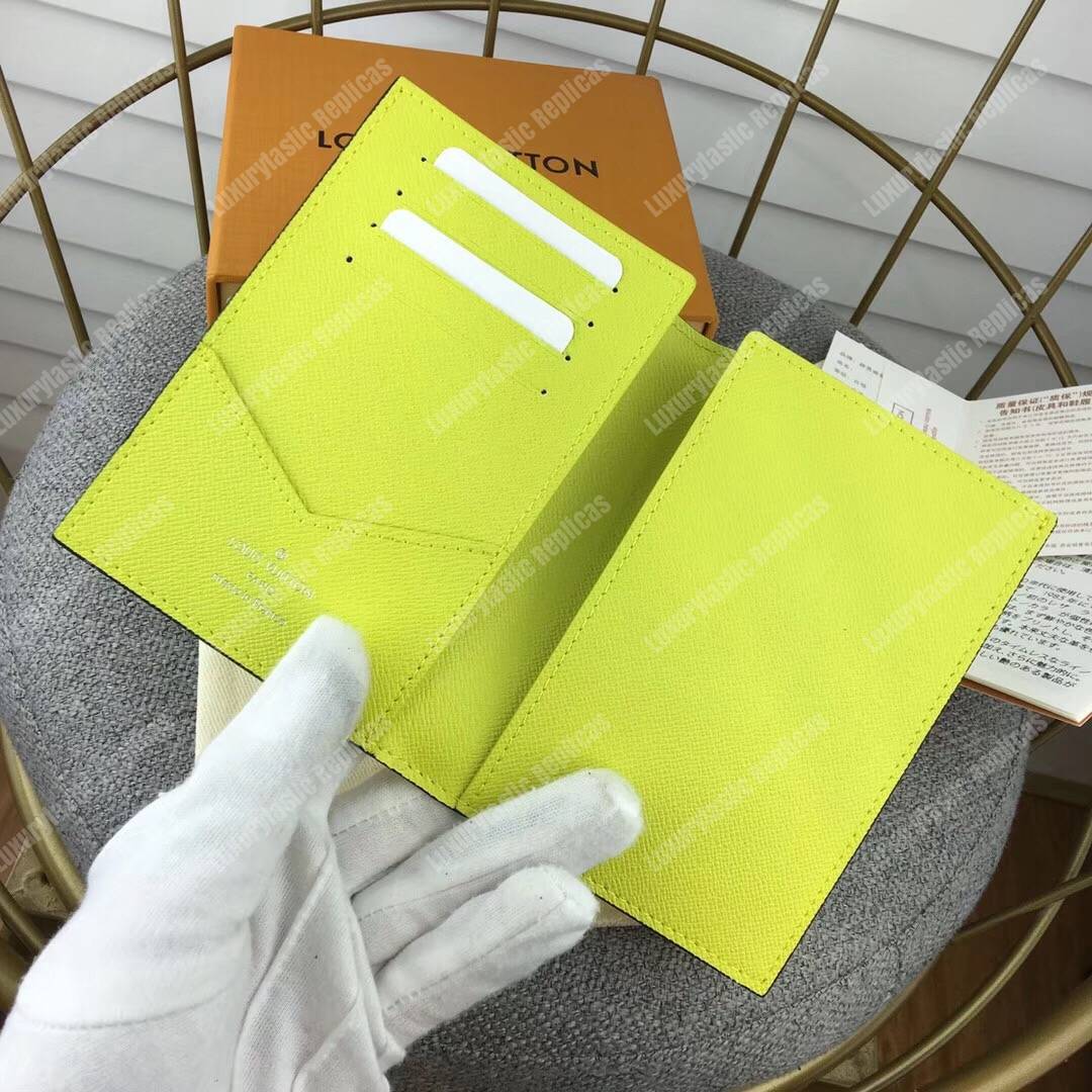 LV Passport Cover Taiga Monogram Jaune