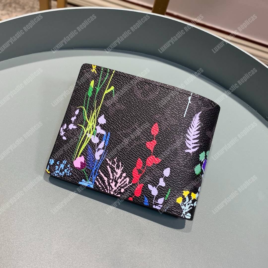 LV Flower Slender Wallet Monogram Eclipse Canvas