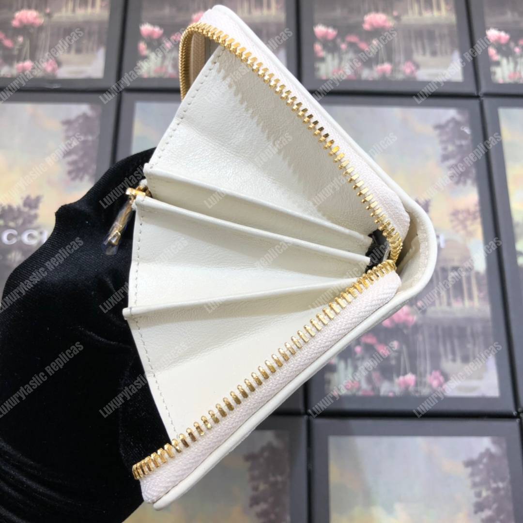 G*u*i rajah zip around wallet leather white