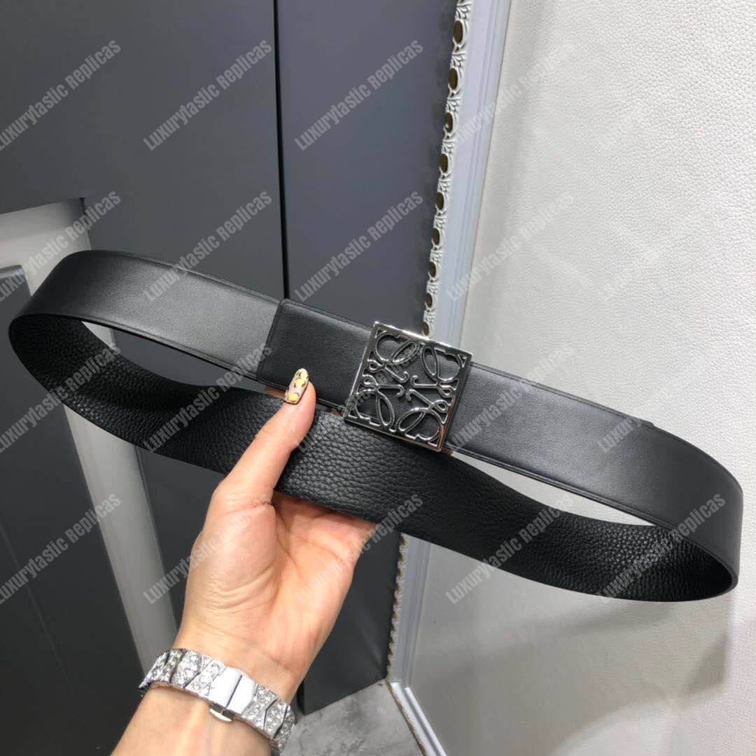 Loewe Framed Anagram Belt 4Cm Black