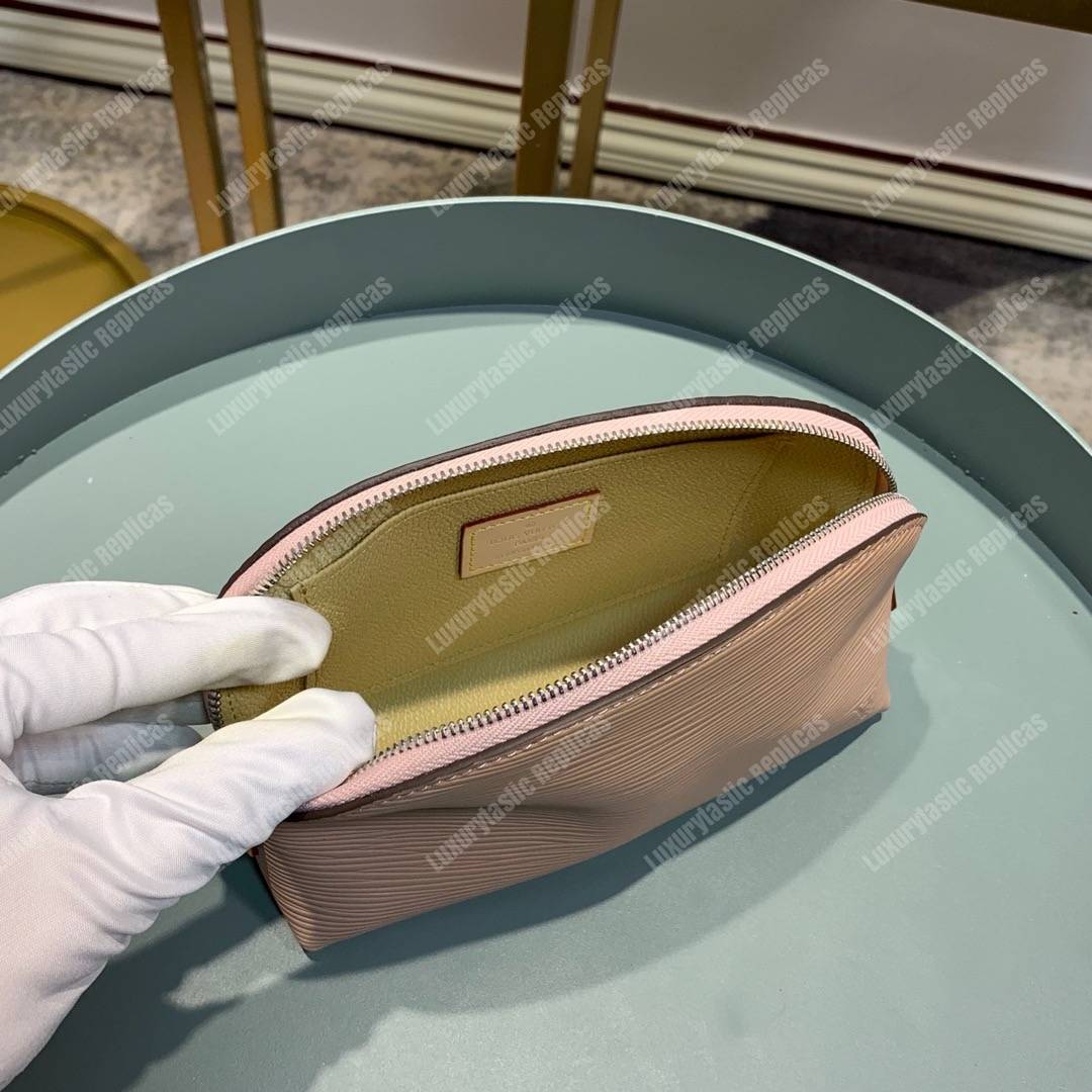 LV Cosmetic Pouch PM Epi Leather Vanilla