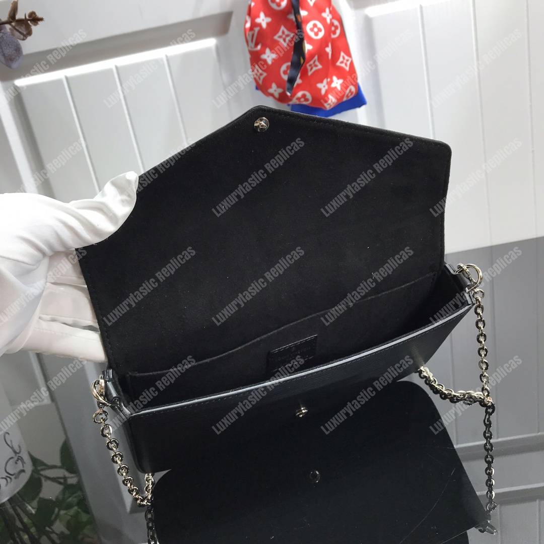 LV Pochette Félicie Epi Leather Noir