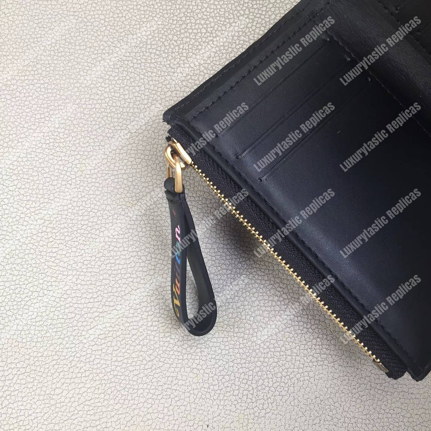 LV New Wave Compact Wallet Black
