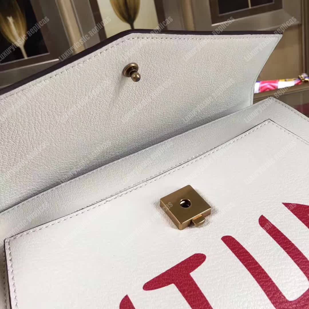 G*u*i osiride leather top handle bag white