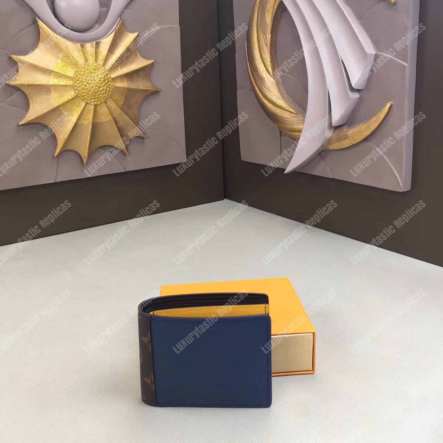 LV Patchwork Multiple Wallet Epi Leather Blue