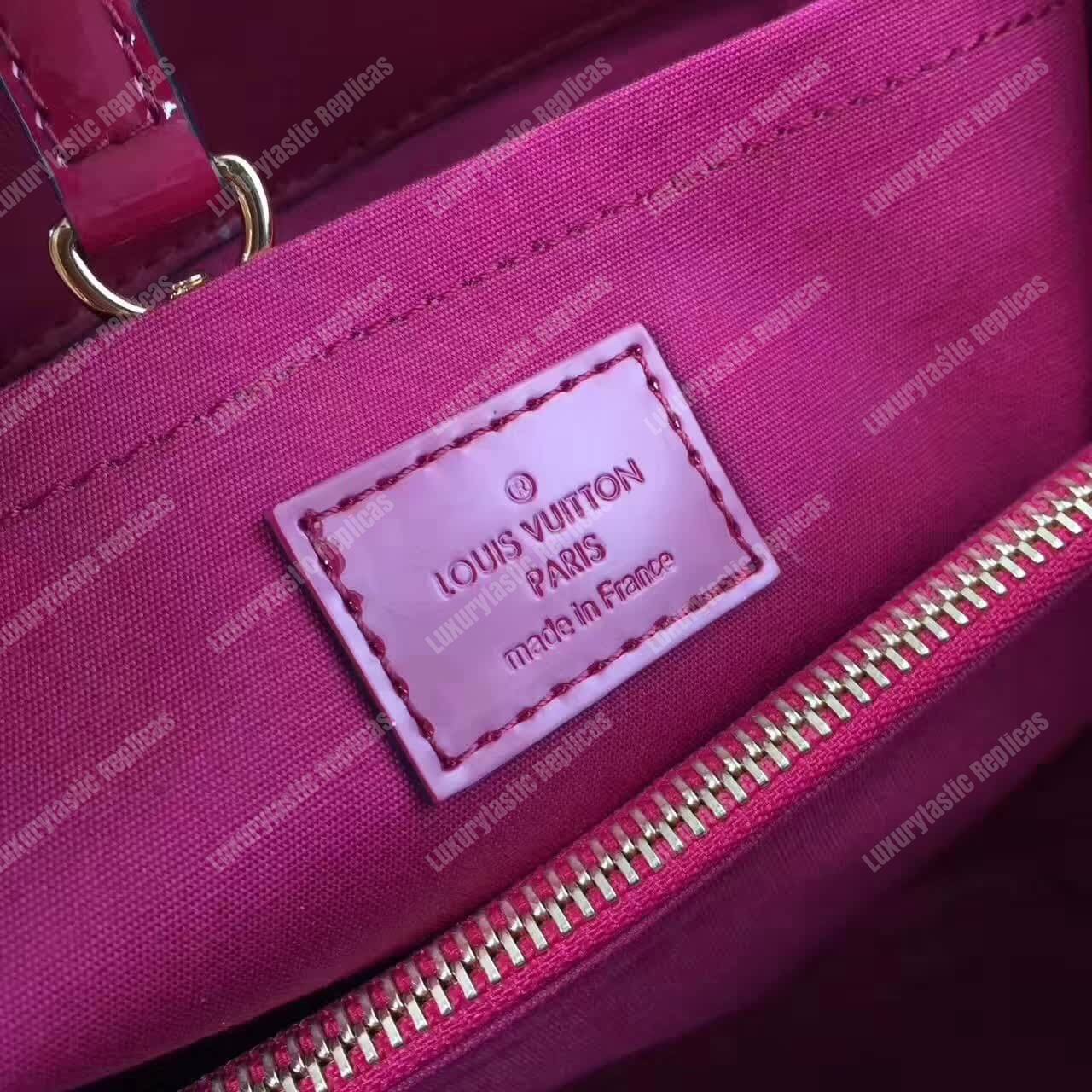LV Montaigne MM Tote Bag Monogram Vernis Amarante