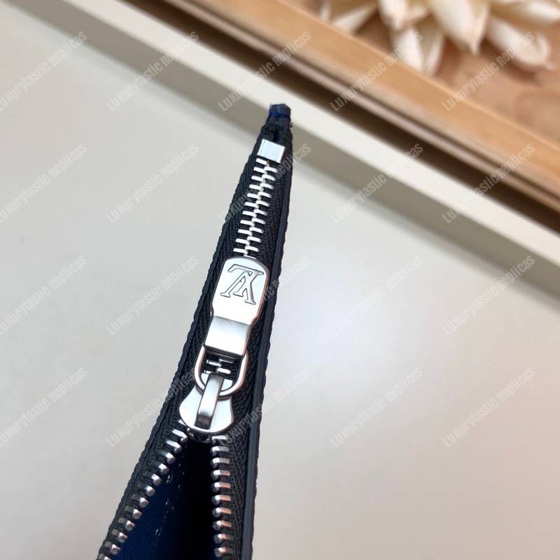 LV Coin Card Holder K45 Taiga Monogram Navy Blue