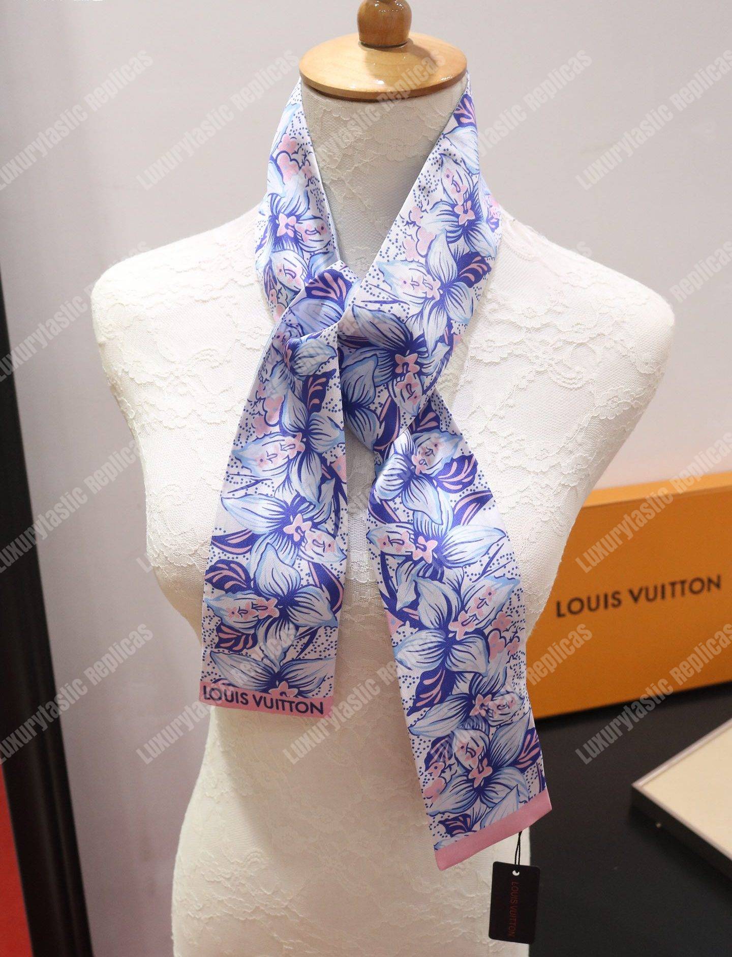 LV Monokinawa Bandeau Blue Hawaiian Floral Monogram Silk Spring 2018