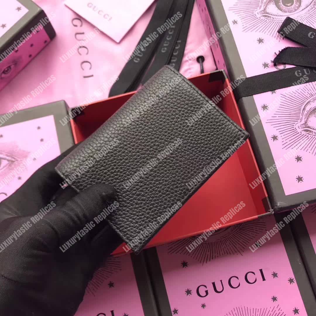 G*u*i leather card case with bosco black