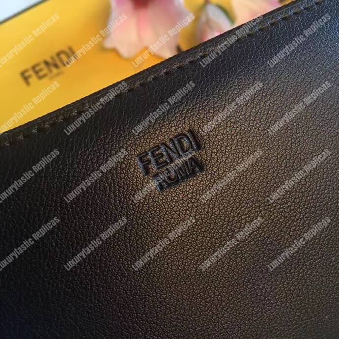 F**di black leather wallet