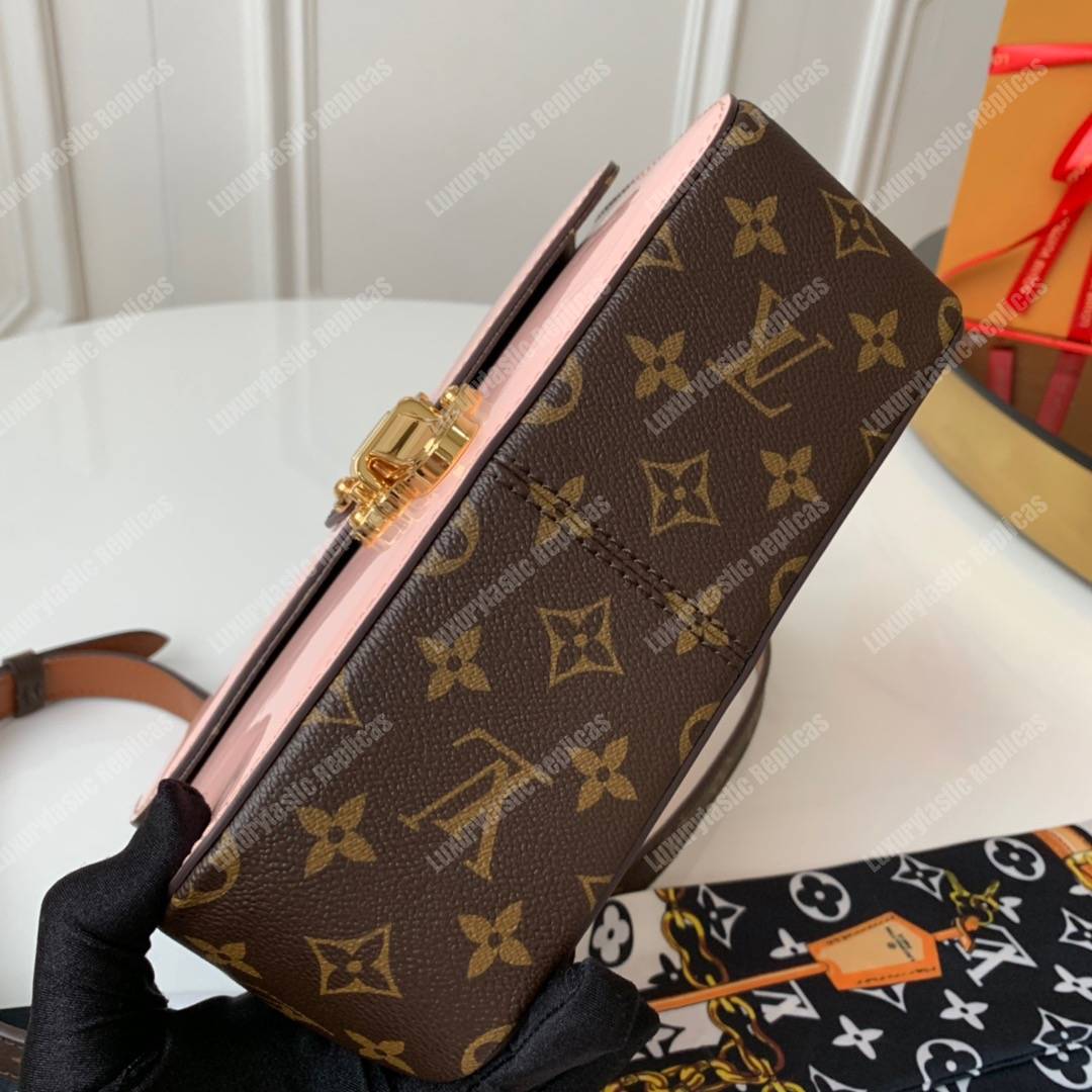 LV Cherrywood BB Smooth Patent Monogram Rose Ballerine