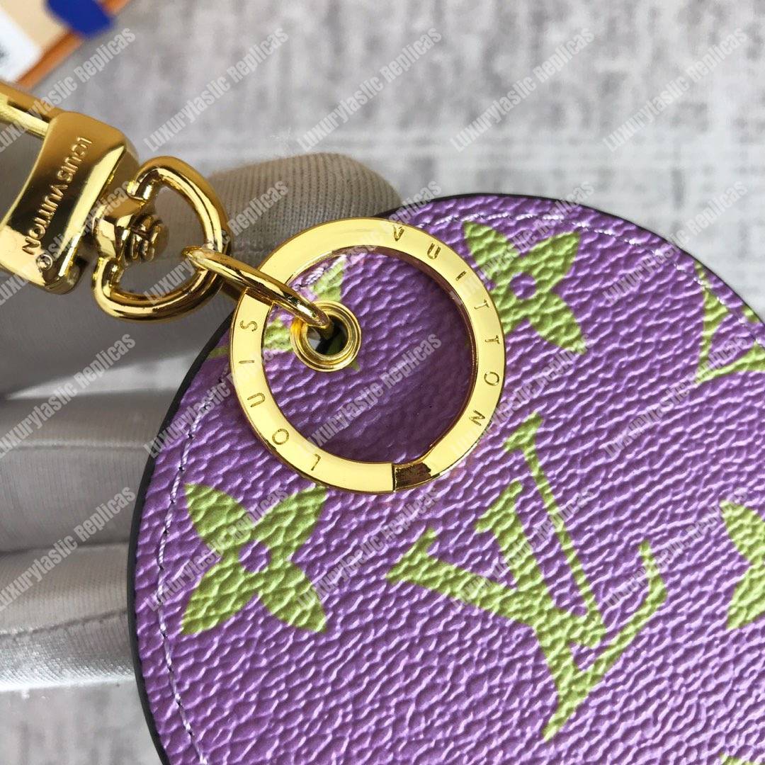 LV Monogram Giant Bag Charm And Key Holder Green Purple