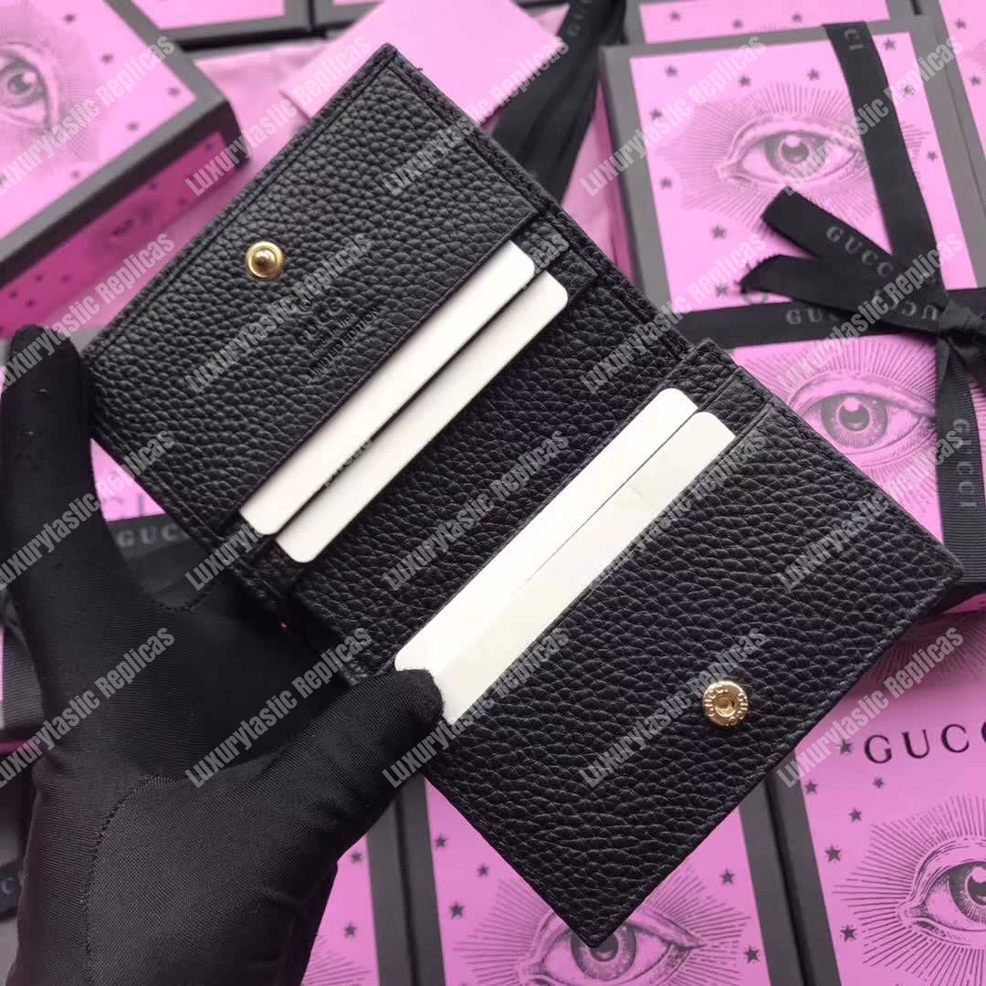 G*u*i leather card case with bosco black