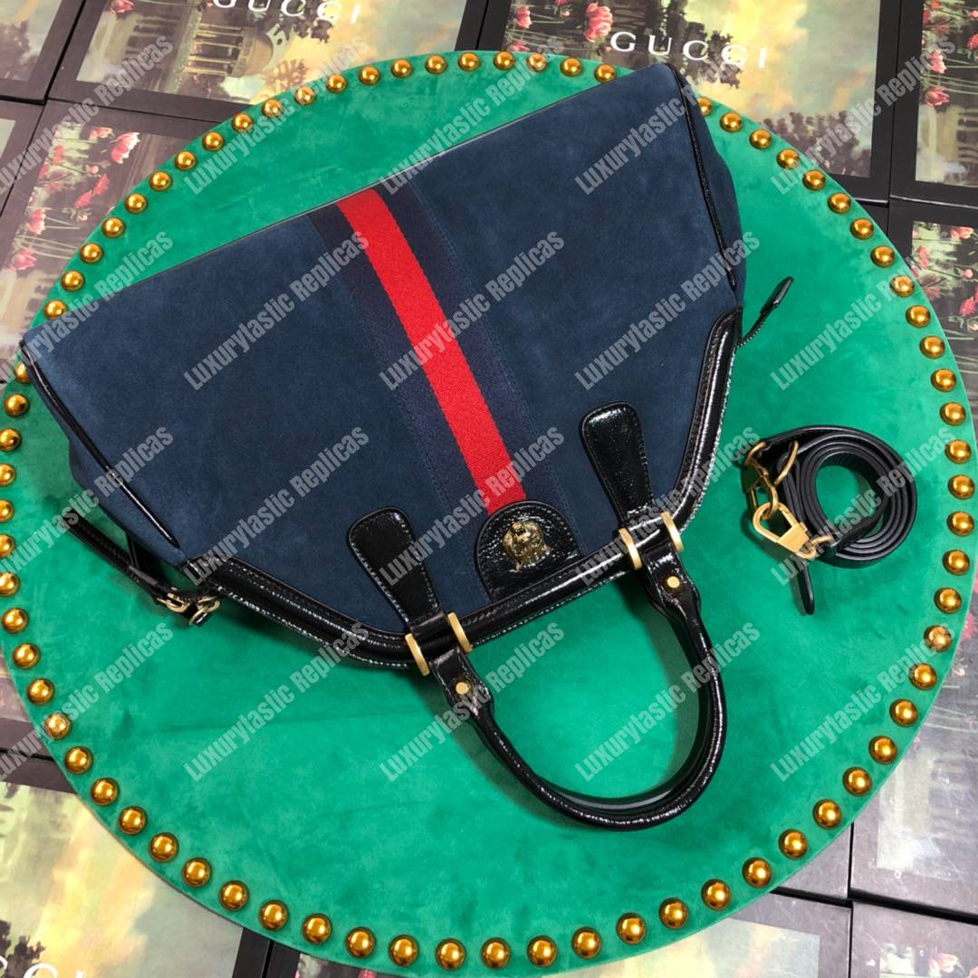 G*u*i re(belle) medium shoulder bag suede blue