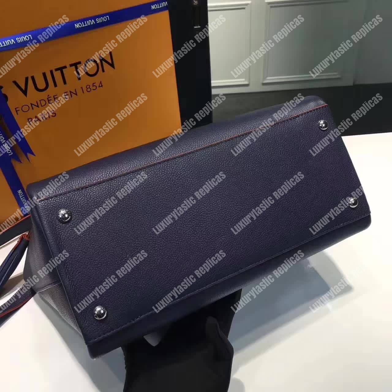 LV Lockmeto Handbag Luxury Leather Marine Rouge