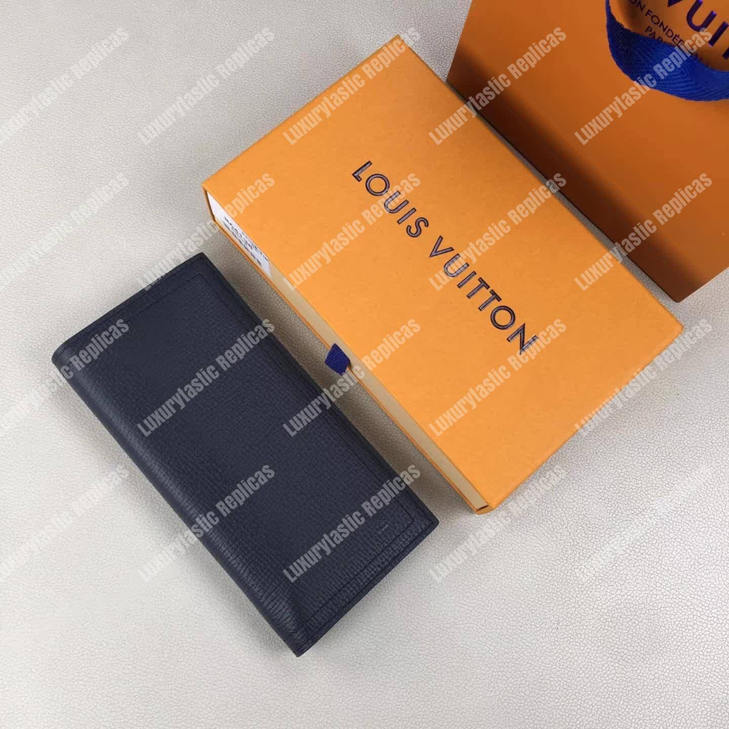LV Long Coin Wallet Utah Leather Bleu Marine