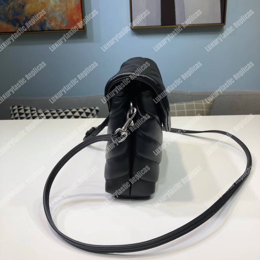 Saint Laurent Loulou Toy Bag In Matelassé “Y” Leather Black