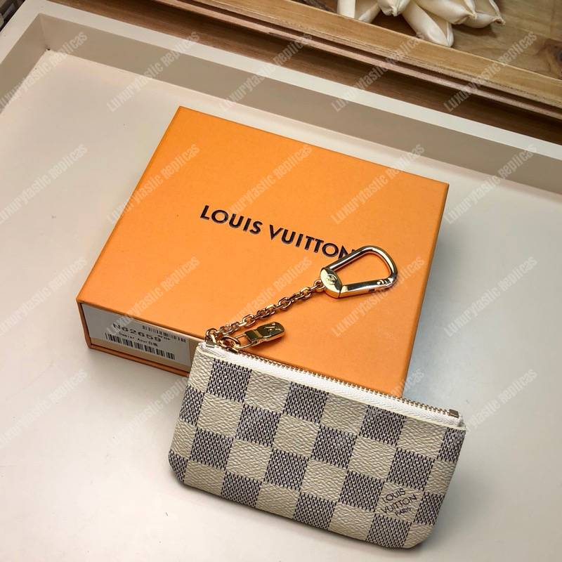 LV Key Pouch Damier Azur Canvas