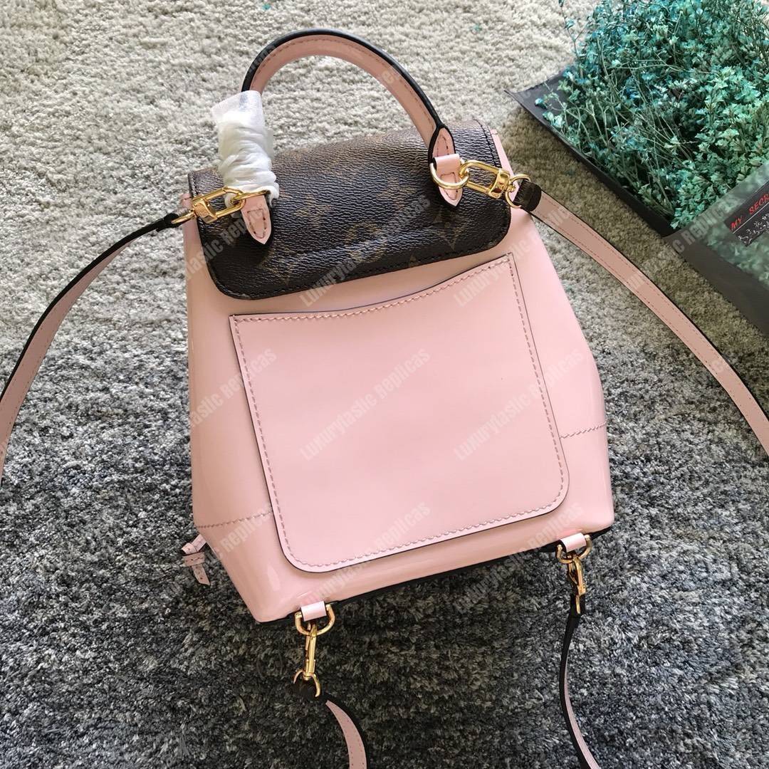 LV Hot Springs Backpack Patent Leather Rose Ballerine