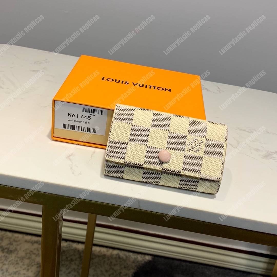 LV 6 Key Holder Damier Azur Canvas