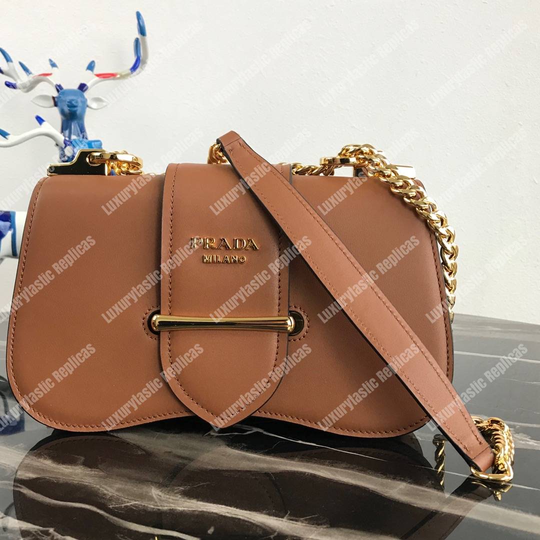Pra*a sidonie leather shoulder bag brown
