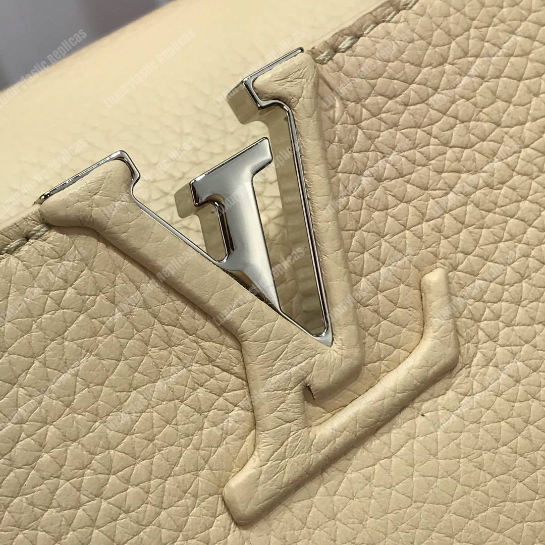LV Capucines BB Taurillon Leather Python Galet Gray