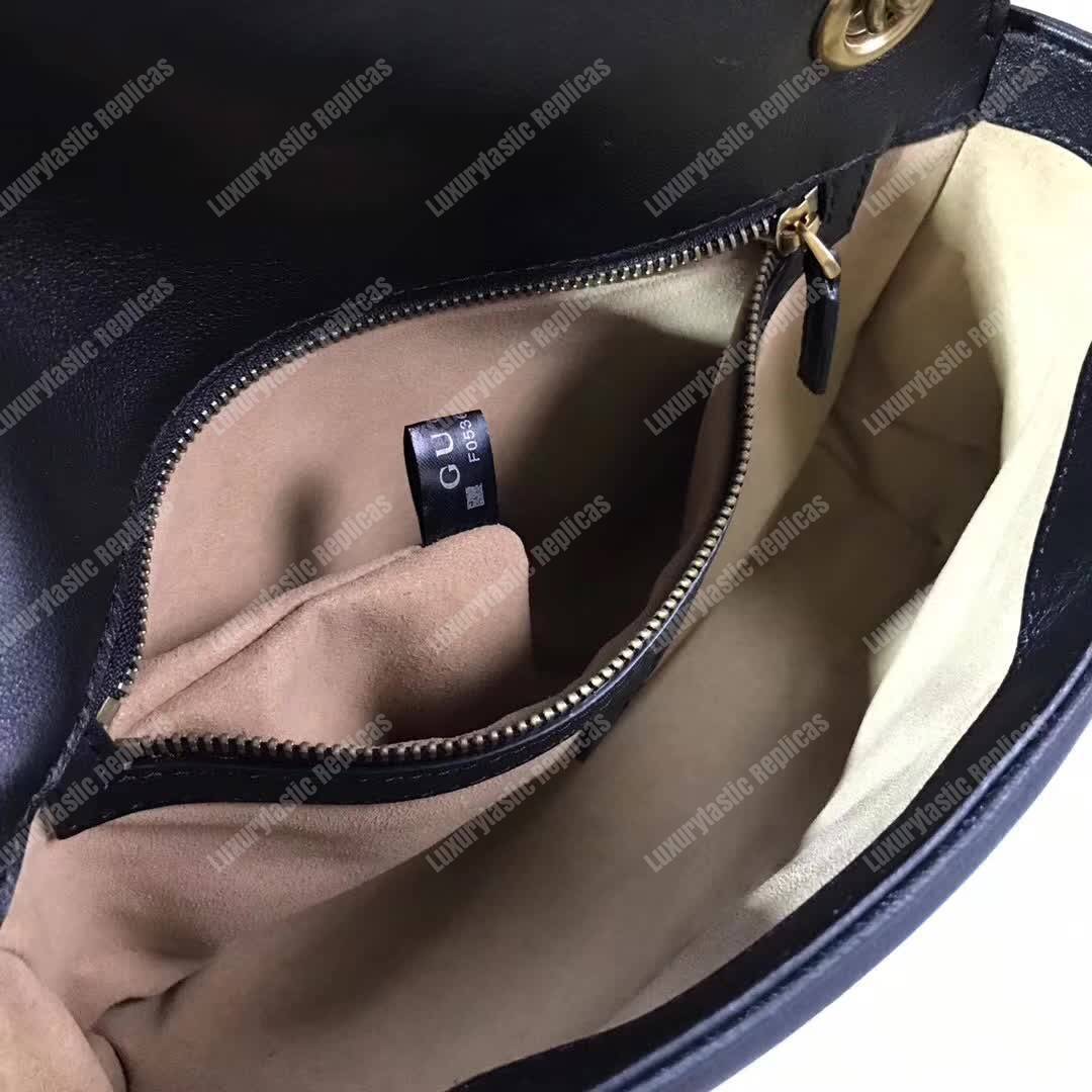 G*u*i gg marmont matelassé mini bag black
