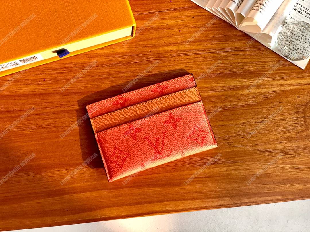 LV Double Card Holder Orange
