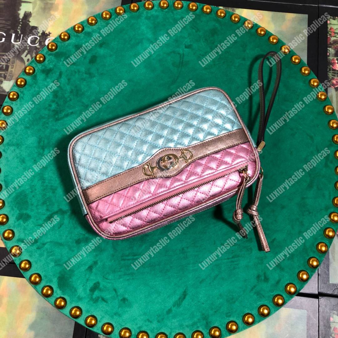 G*u*i zumi clutch metallic blue/pink