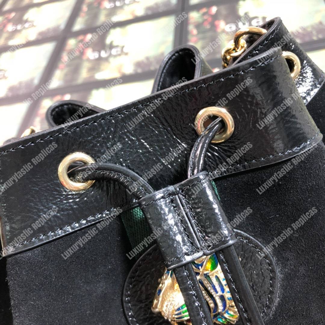 G*u*i rajah medium bucket bag black