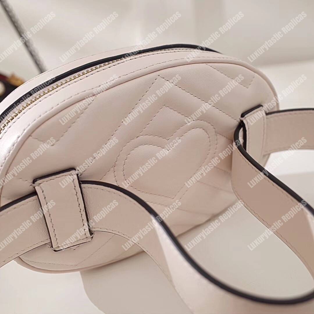 G*u*i gg marmont animal stud matelassé belt bag white