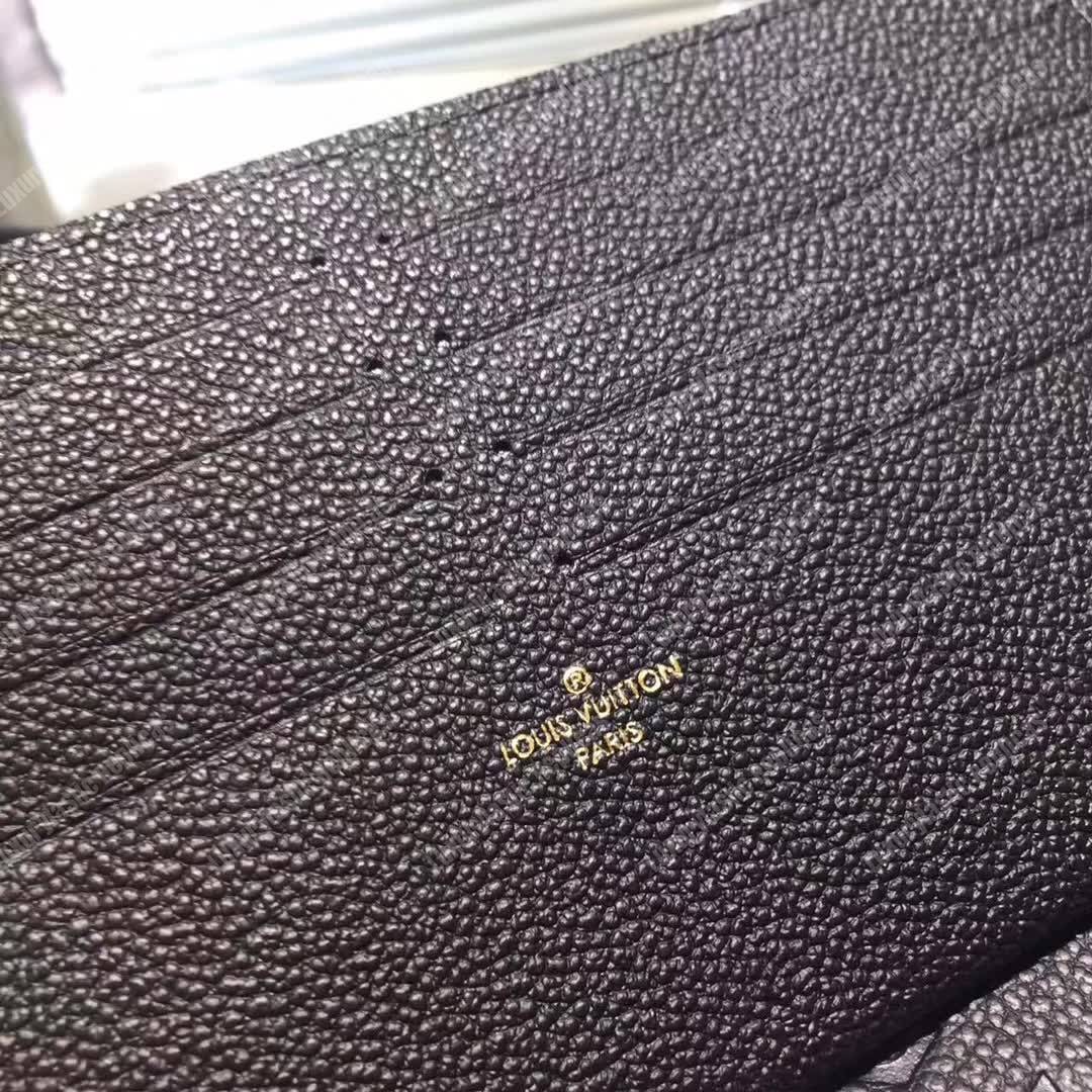 LV Pochette Felicie Bag Monogram Leather Noir